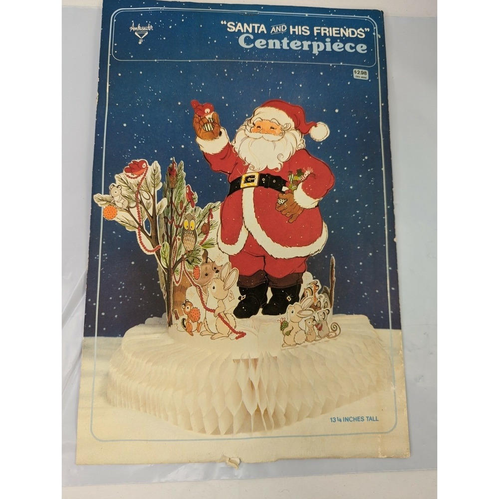 Hallmark Santa Claus His Friends Art‎ Tissue Centerpiece